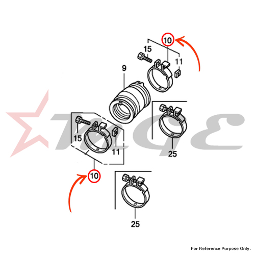 फोटो बैंड के अनुसार, होंडा Cbf125 के लिए इंसुलेटर - संदर्भ भाग संख्या - #16217 -Kte-910