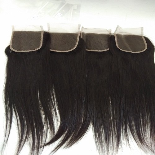 Raw Virgin Unprocessed Straight Lace Closure 4x4 - Color: Natural Black