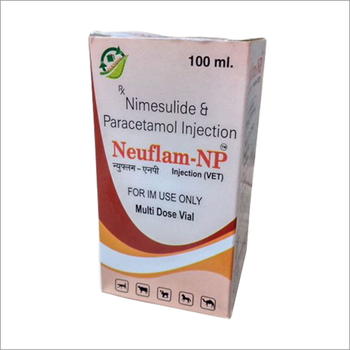 Nimesulide And Paracetamol Injection - 100 Milliliter Veterinary Injectable Liquid , For Cattle, Goat, Sheep Care