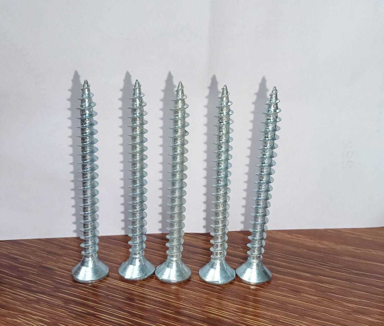 Chip Board Screws - Color: White Zinc