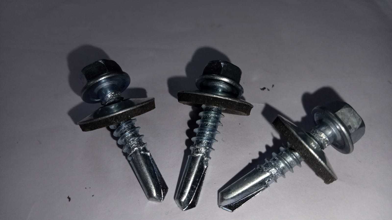 Hex Head Self Drilling Screws - Color: White Zinc
