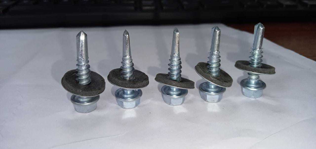 Hex Head Self Drilling Screws - Color: White Zinc