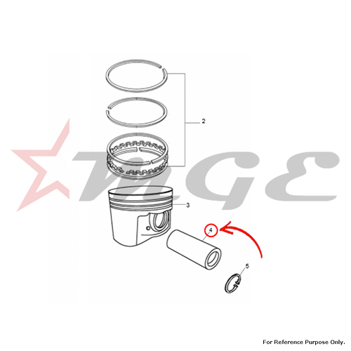 फोटो के अनुसार रॉयल एनफील्ड के लिए गुडगिन पिन - संदर्भ भाग संख्या - #510206 /B
