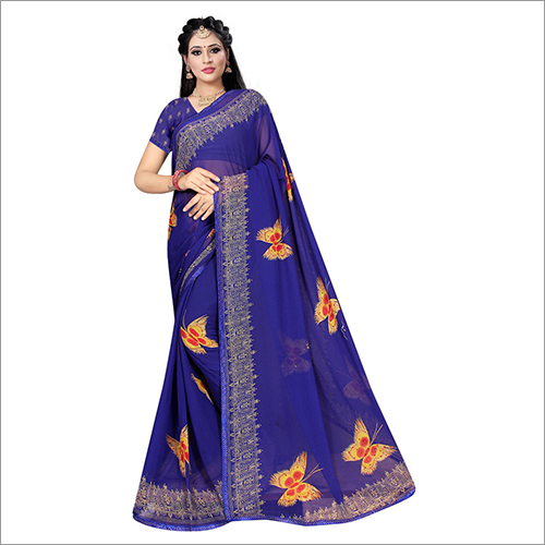 Multicolor Ladies Digital Print Sarees