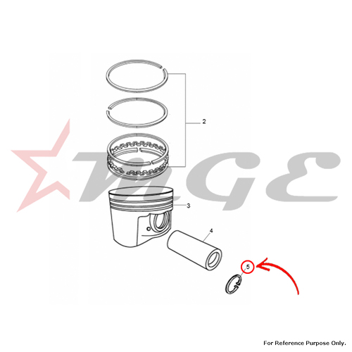 फोटो के अनुसार रॉयल एनफील्ड के लिए गुडगिन पिन के लिए सर्क्लिप - संदर्भ भाग संख्या - #500207 /A