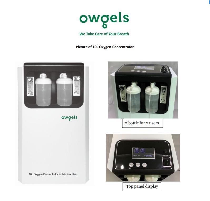 Oxygen Concentrator 10 Lit Owgels-omnostar Application: It Comes With 02 (Two) Flow-meters Having Flow From 0-5 Liter And 0-10 Liter Per Minute