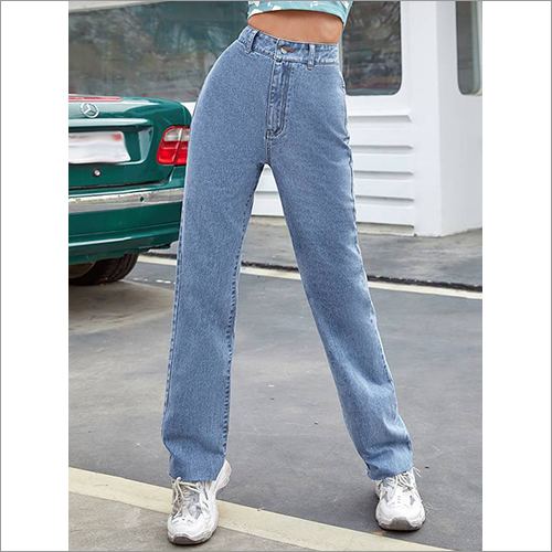 धोने योग्य महिलाओं की ऊँची कमर वाली जींस
