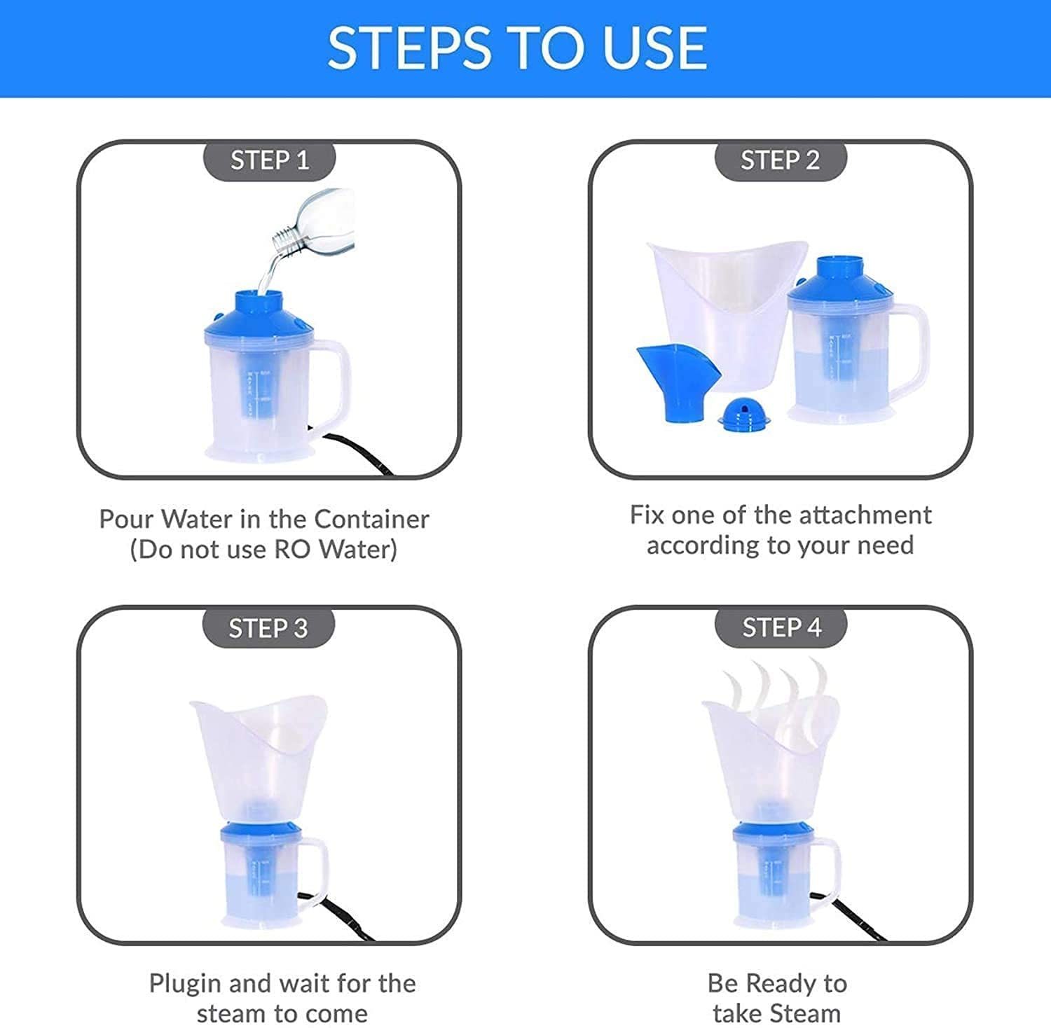 Steam Vaporizer - Plastic 3 In 1 Facial, Nasal, And Cough Steamer | Deeply Hydrating, Promotes Circulation, Opens Pores For Cleansing