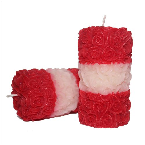 Decorative Wax Rose Scented Candles - Paraffin Wax, Heart Shape, Red & White Colors | Handmade, Custom Size, Ideal for Home Decoration