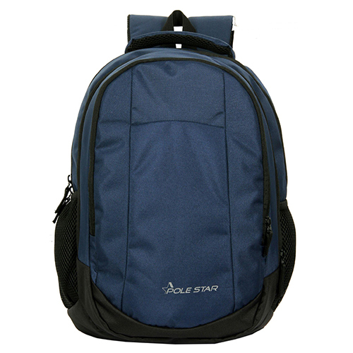 Polestar Noble Backpack - Polyester, 32 L Capacity, Navy Blue | 3 Zippered Compartments, Padded Laptop Partition, Organizer Pockets