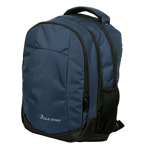 Polestar Noble Backpack - Polyester, 32 L Capacity, Navy Blue | 3 Zippered Compartments, Padded Laptop Partition, Organizer Pockets