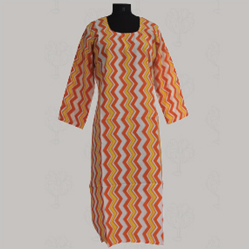 Straight Kurti With Round Neck