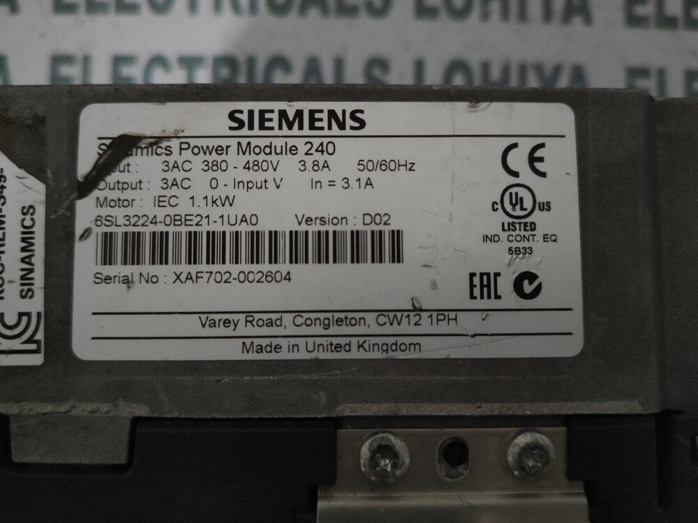 Siemens Power Module 6sl3224-0be21-1ua0