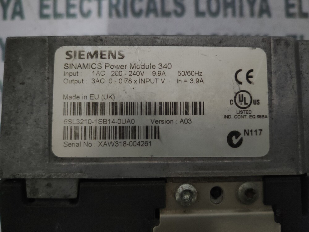Siemens Power Module 6sl3210-1sb14-0ua0