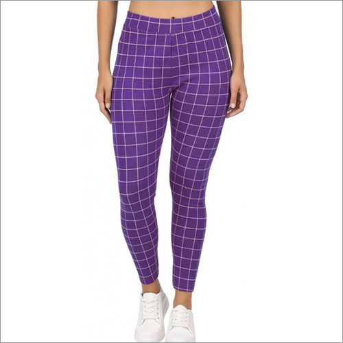 Ladies Checkered Jeggings - Cotton Blend, All Season, Black Color | Casual Dress Type, Versatile Style Addition For Any Outfit