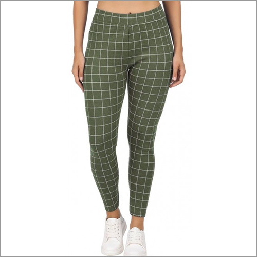 Ladies Checkered Jeggings - Cotton Blend, All Season, Black Color | Casual Dress Type, Versatile Style Addition For Any Outfit
