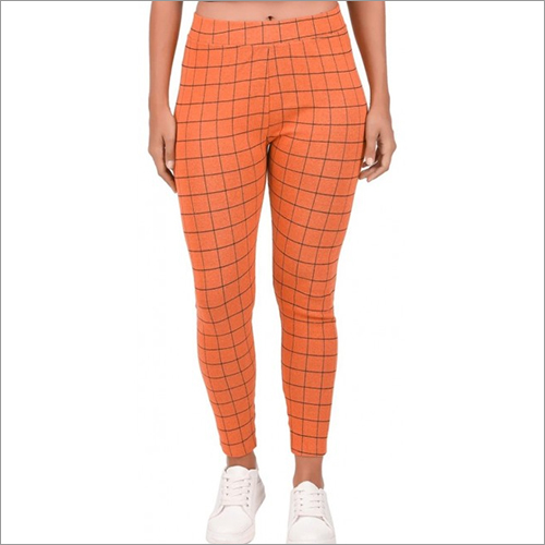 Ladies Checkered Jeggings - Cotton Blend, All Season, Black Color | Casual Dress Type, Versatile Style Addition For Any Outfit