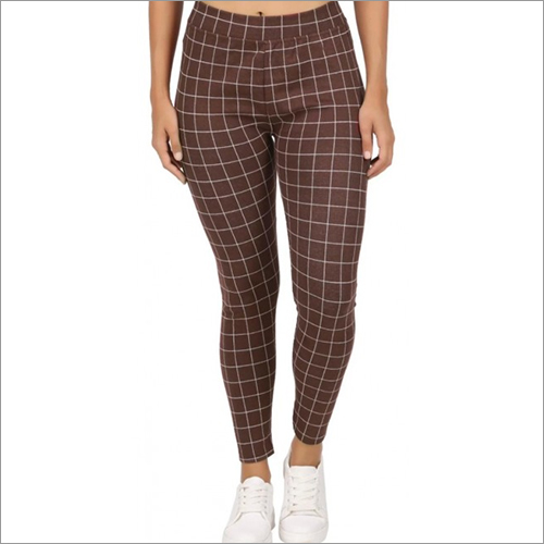 Ladies Checkered Jeggings - Cotton Blend, All Season, Black Color | Casual Dress Type, Versatile Style Addition For Any Outfit