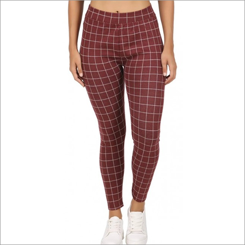 Ladies Checkered Jeggings - Cotton Blend, All Season, Black Color | Casual Dress Type, Versatile Style Addition For Any Outfit