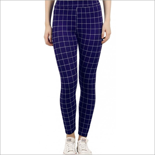 Ladies Checkered Jeggings - Cotton Blend, All Season, Black Color | Casual Dress Type, Versatile Style Addition For Any Outfit