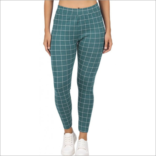 Ladies Checkered Jeggings - Cotton Blend, All Season, Black Color | Casual Dress Type, Versatile Style Addition For Any Outfit