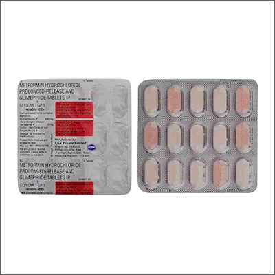 Metformin Hydrochloride Prolonged Release & Glimepiride Tablets - Prolonged Release Formula, Recommended for Human Consumption, Store in Dry Place
