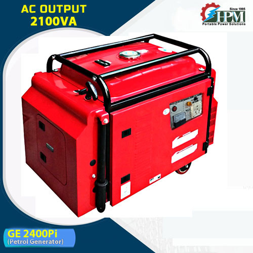 Portable 2.1 KVA Low Noise Petrol Generator - 990x530x710 mm , Recoil Start, 1 Litre/Hour Fuel Consumption, 20 Hr Run Time, Single Phase Stability