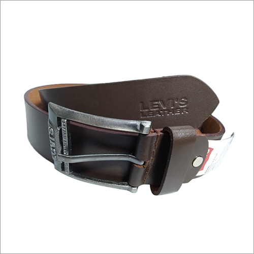 Steel Dark Brown Leather Belt