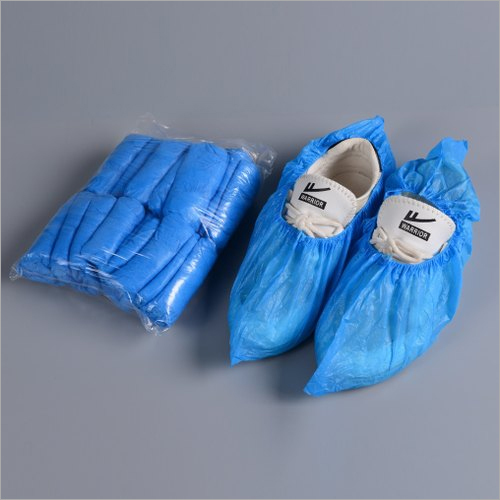 Disposable Shoe Cover - Plastic Material, Blue Color | Medical Grade, Disposable Design, 100 Packs