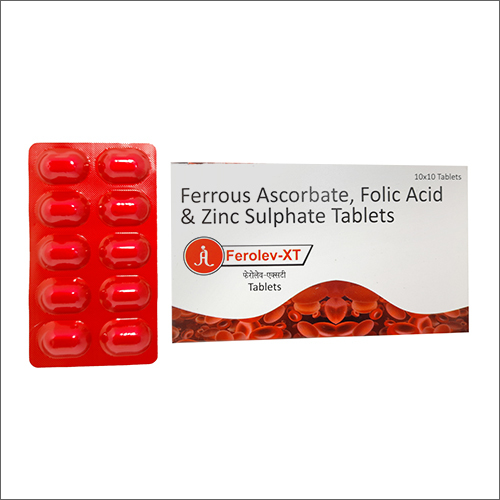 फेरोलेव एक्सटी फेरस एस्कोरबाटे फोलिक एसिड और ज़िंस सल्फेट टैबलेट सामान्य दवाएं