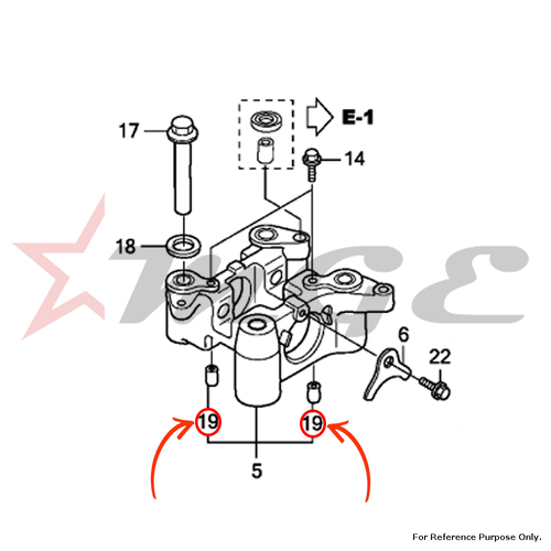 फोटो डॉवेल पिन के अनुसार, होंडा Cbf125 के लिए 6X10 - संदर्भ भाग संख्या - #90704 -Krm-840, #94302 -06100, #94303 -06100