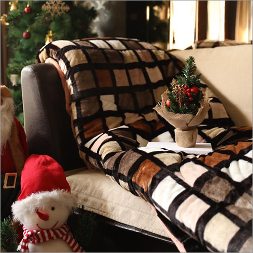 Fleece Coffee Checks Blanket