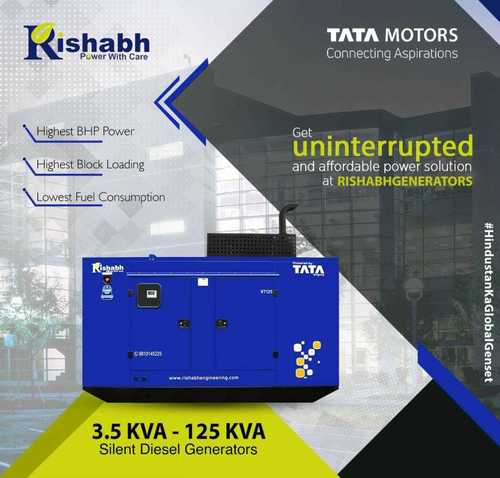 15 KVA Diesel Generator - Diesel Engine, 100 Liters Fuel Tank, 415V | Reliable Power, High BHP Output, Quiet Operation, Fuel Efficient, Durable Design