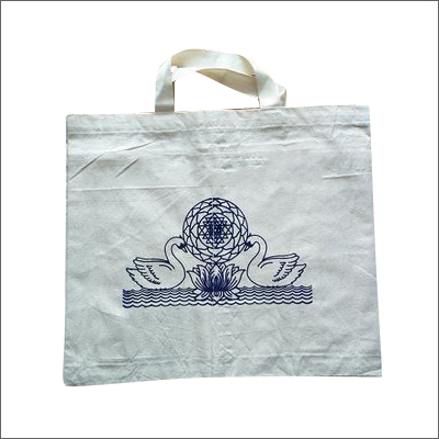 Cotton Fabric Printed Grocery Bags - Multi-Purpose Use, Natural Colors | Customized Size, Design, Logo, Disposable & Recyclable with Flexiloop Handle