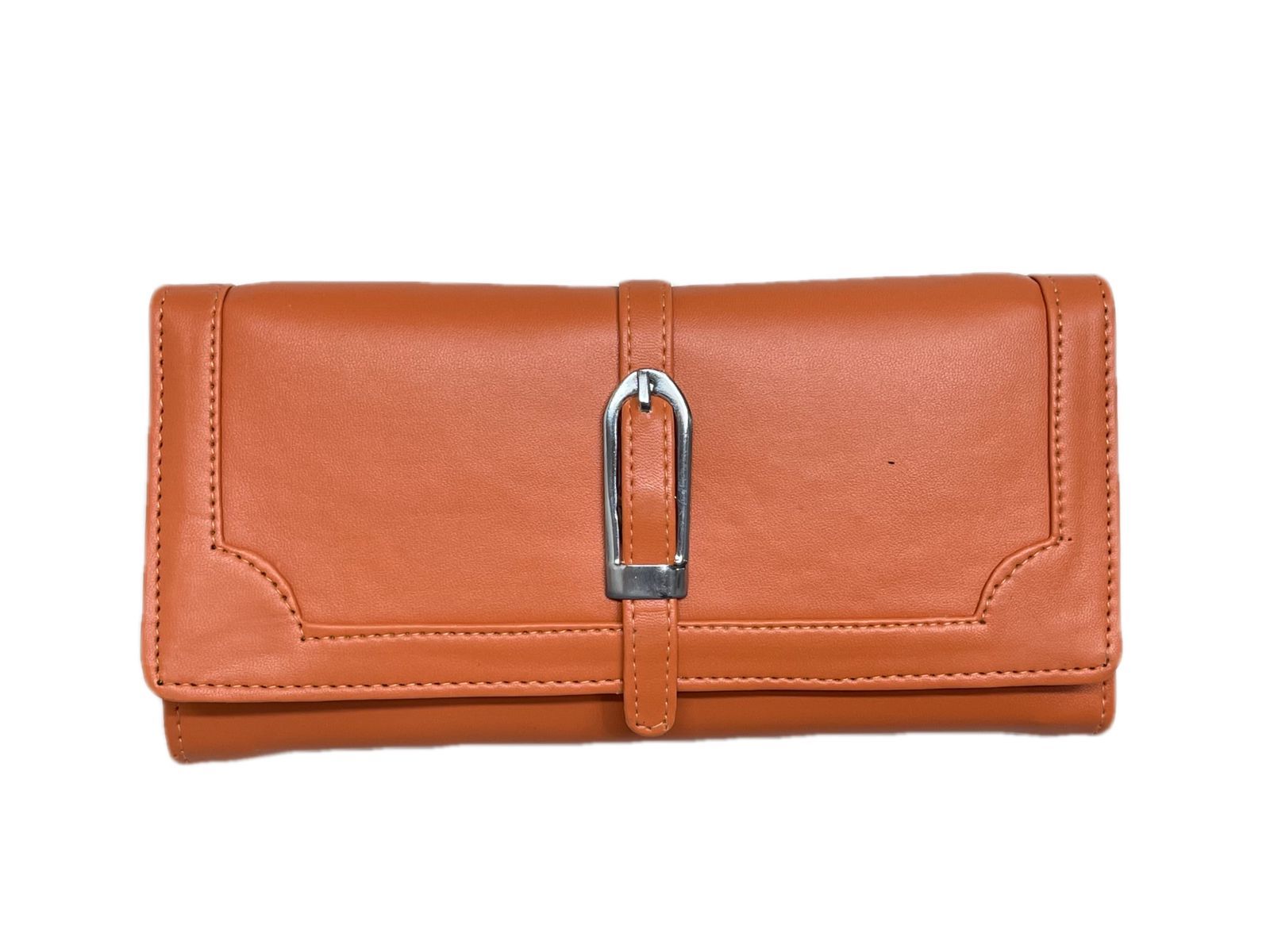 Ledies Wallet - Leather, 19x10x3 Cm, Burgundy | Durable Material, Multiple Compartments, Metal Clasp Closure, Stylish Design, Compact Size
