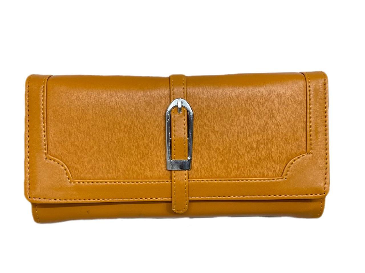 Ledies Wallet - Leather, 19x10x3 Cm, Burgundy | Durable Material, Multiple Compartments, Metal Clasp Closure, Stylish Design, Compact Size