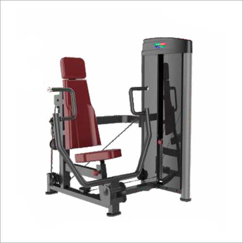 Seated Chest Press Machine - Steel Frame, 2.5 mm Thickness, Red Leatherette Seat | Adjustable Weight Resistance, Ergonomic Design, Commercial Grade