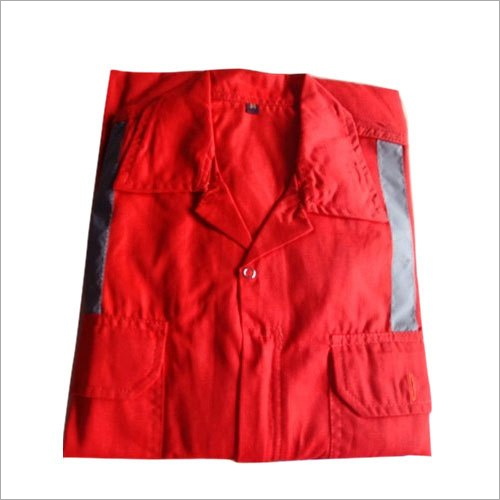 Red Boiler Suit - Cotton & Polyester Blend | Unisex Safety Wear High Durability Skin Friendly Smart Fit