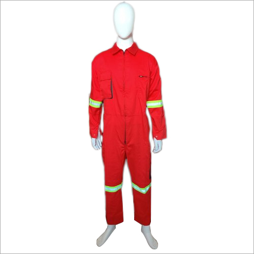 Red Boiler Suit - Cotton & Polyester Blend | Unisex Safety Wear High Durability Skin Friendly Smart Fit