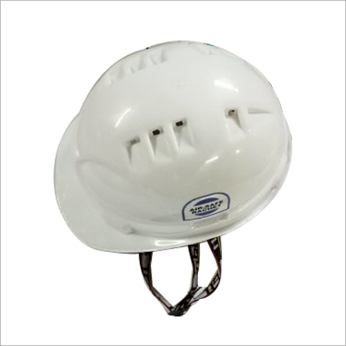 HDPE Safety Helmet - Plastic Material, Air Ventilation Design, White Color | Enhanced Comfort and Breathability