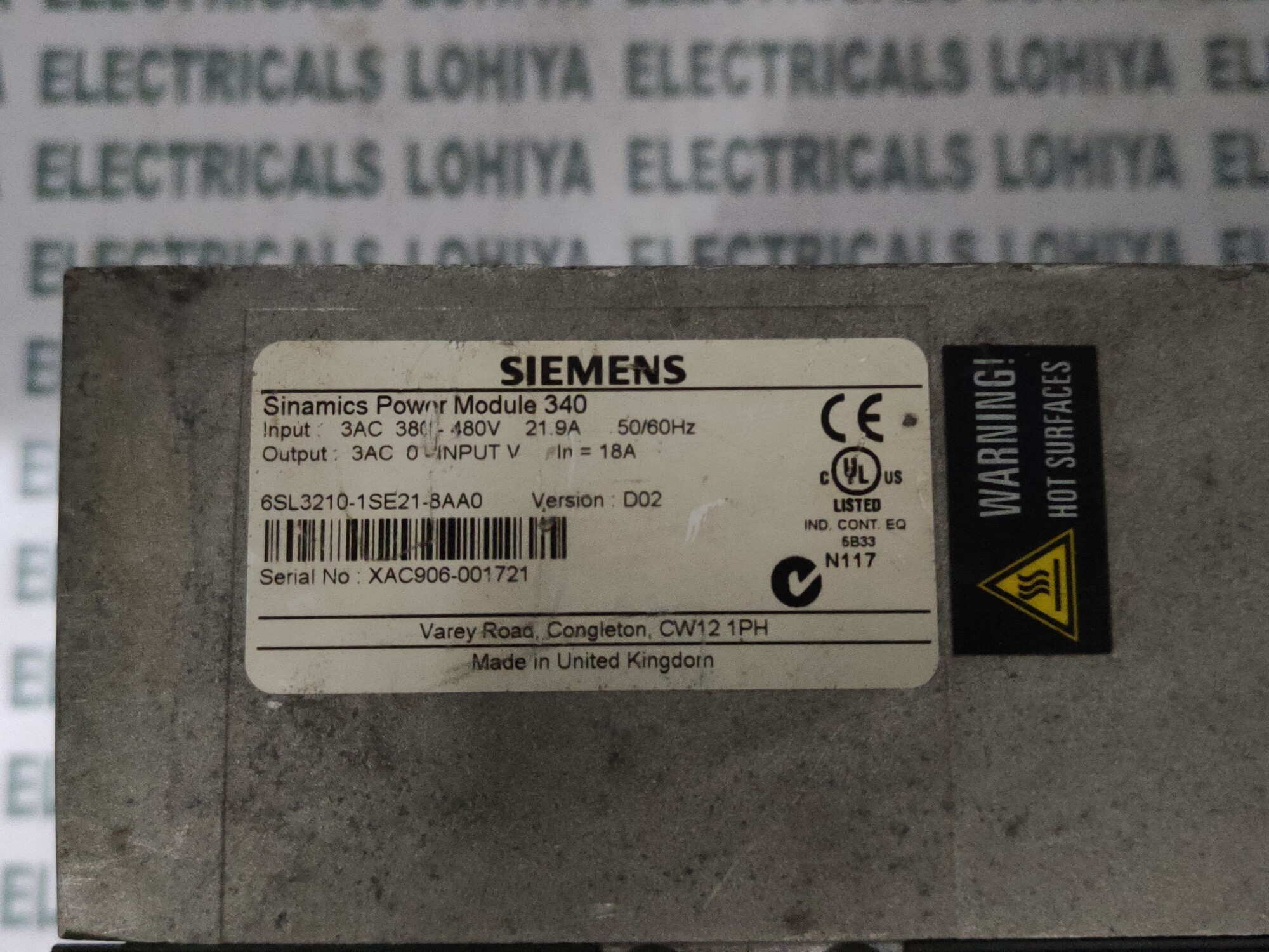 Siemens Power Module 6sl3210-1se21-8aa0