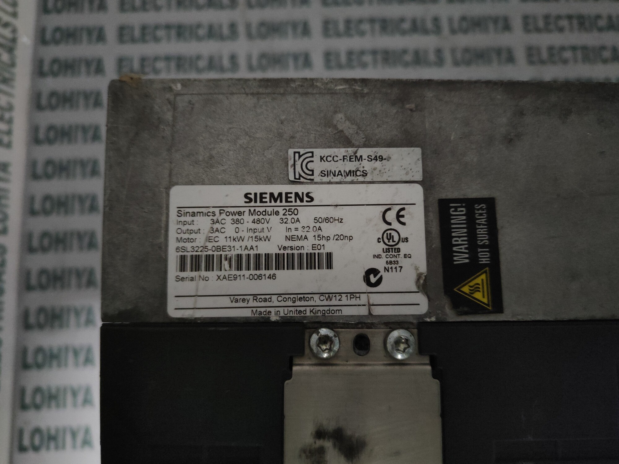 Siemens Power Module 6sl3225-0be31-1aa1