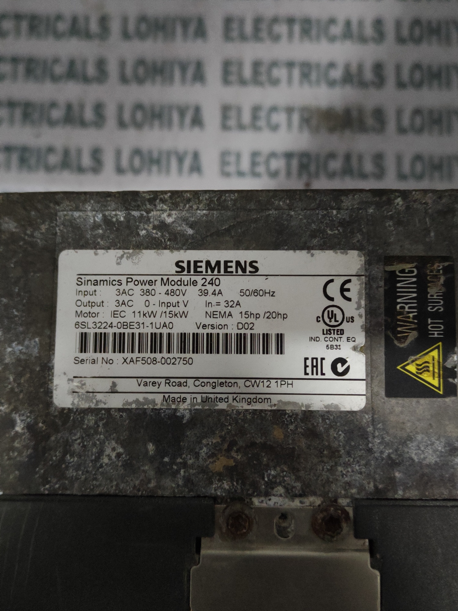 Siemens Power Module 6sl3224-0be31-1ua0