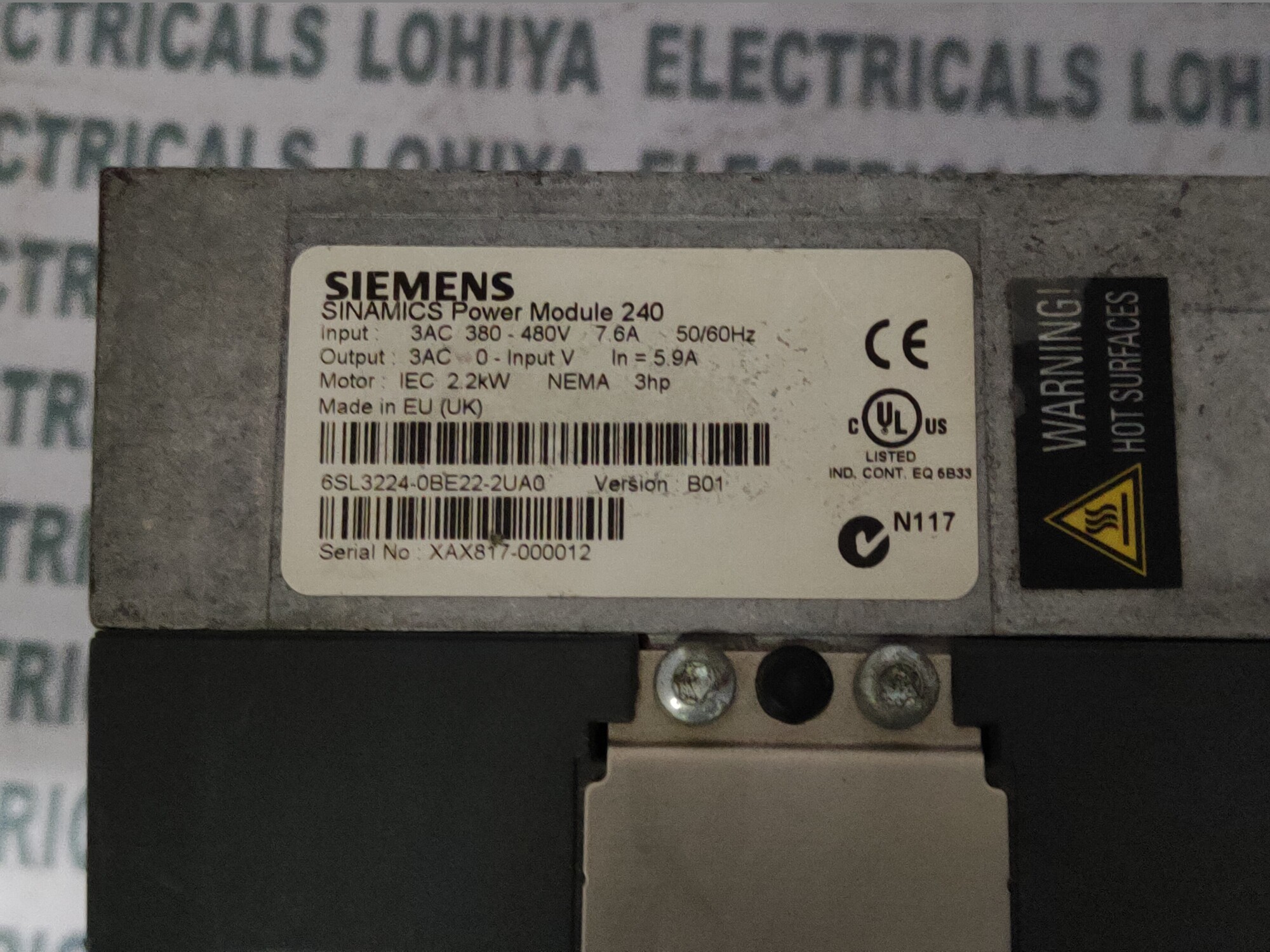 Siemens Power Module 6sl3224-0be22-2ua0