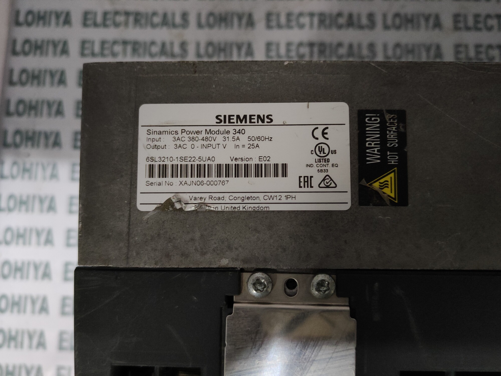 Siemens Power Module 6sl3210-1se22-5ua0