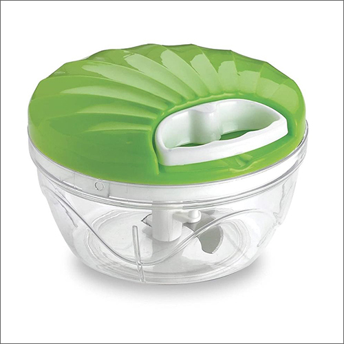 Green Vegetable Chopper - BPA Free PP Plastic, 500 ml Capacity, Green Color | 3 Lock Lid, Anti-Skid Bowl, Easy Clean, Ultra-Sharp Blades