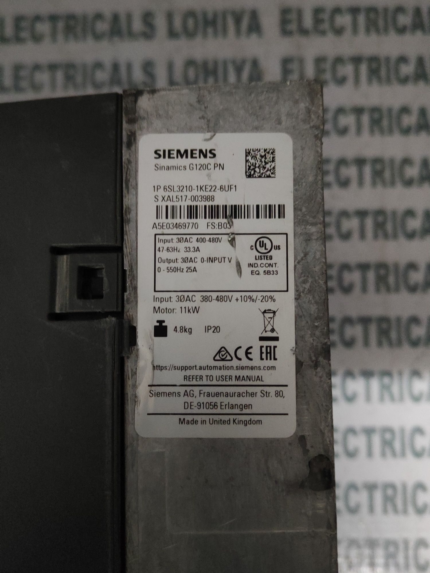 Siemens Power Module 6sl3210-1ke22-6uf1