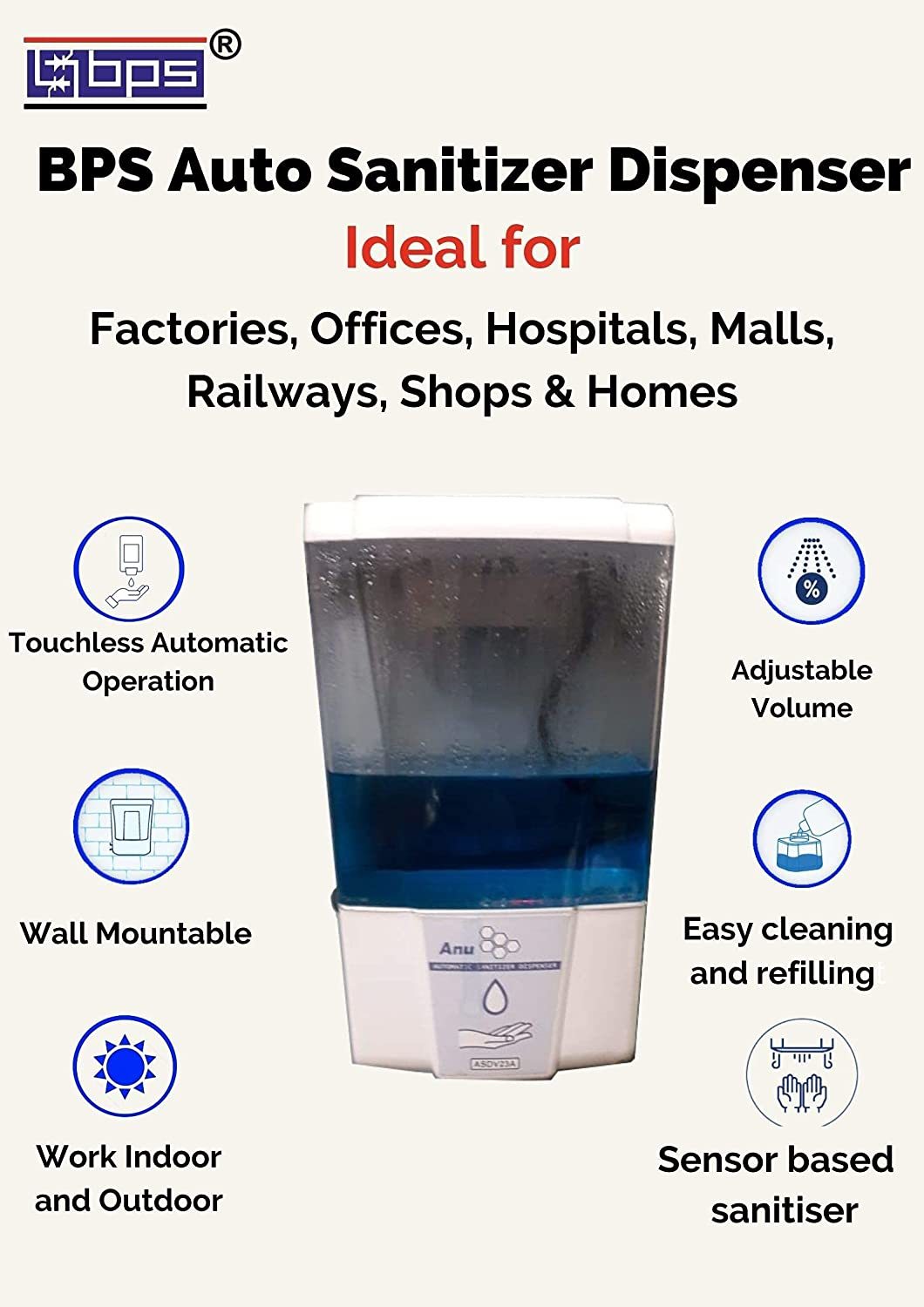 Automatic Hand Sanitizer Dispenser Dimension(l*w*h): 16 X 11.5 X 25.5 Centimeter (Cm)