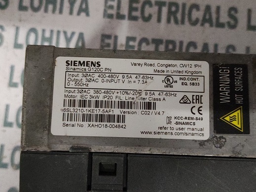 Siemens Power Module 6sl3210-1ke17-5af1