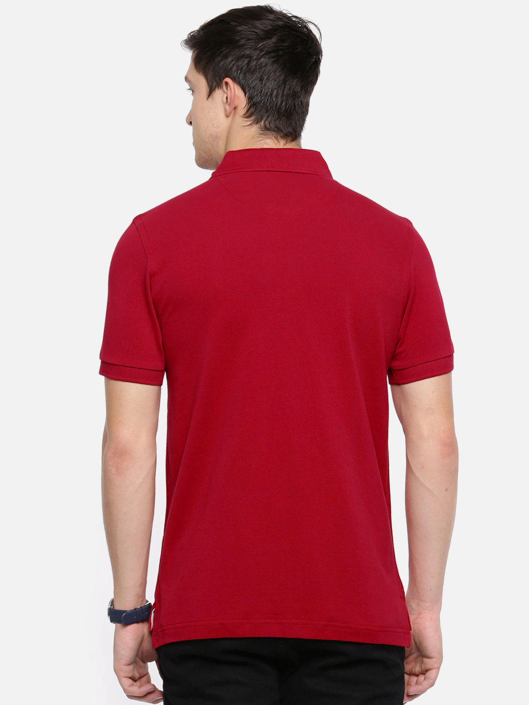 Semantic Cotton Red Polo Collar T-shirt - 100% Pure Cotton, Soft Finish With Button Placket Closure | Casual Wear For Men, Short Sleeves, Sizes S-xxl